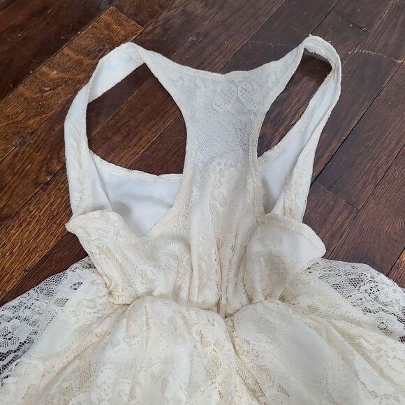 Vintage Judith March Cream Ruffled Lace Boho Tank Top - Picture 3 of 10